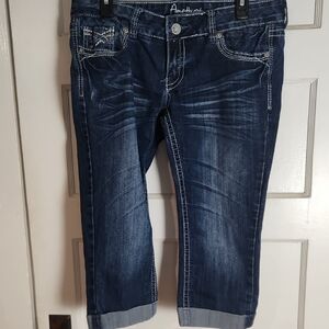 Amethyst Jeans Dark Wash Cropped Denim